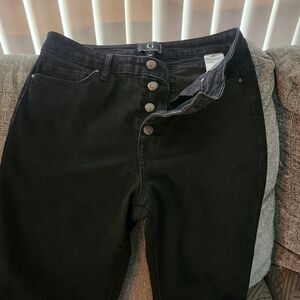 G by Giuliana High Rise Black Button Front Jeans